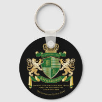 Make Your Own Coat of Arms Green Gold Lion Emblem