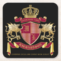 Make Your Own Coat of Arms Red Gold Dragon Emblem