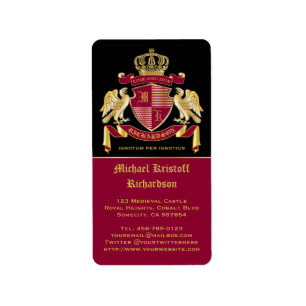 Make Your Own Coat of Arms Red Gold Eagle Emblem Label