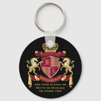 Make Your Own Coat of Arms Red Gold Unicorn Emblem