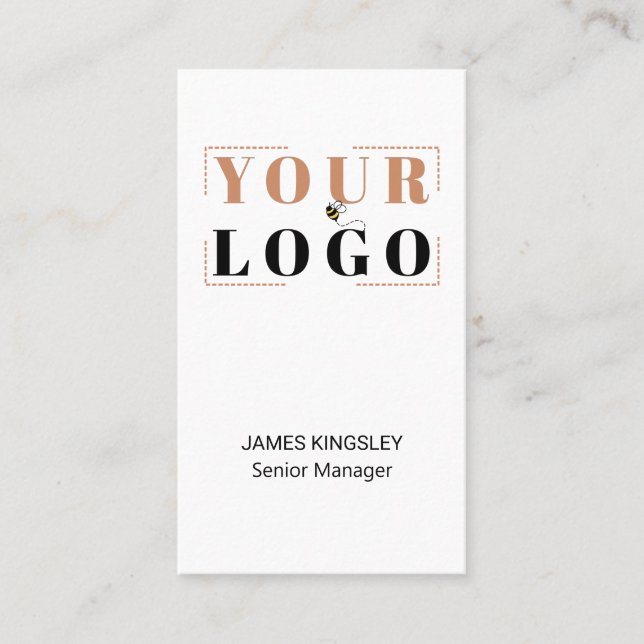Make Your Own Company Logo White Vertical Business Card (Front)