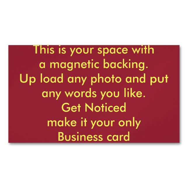 Make Your Own Custom Business Card Magnet (Front)