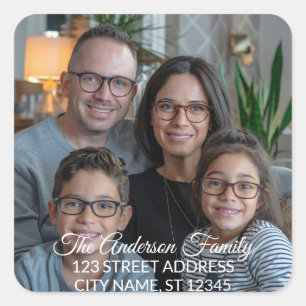 Make Your Own Custom Family Photo Personalised Square Sticker