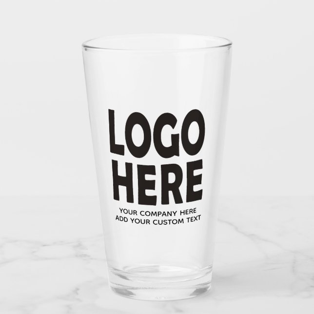 Make your own custom logo and text promotional glass (Front)