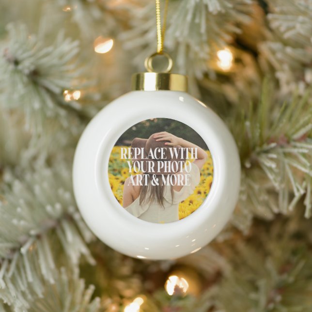 Make your own custom made personalised ceramic ball christmas ornament (Tree)