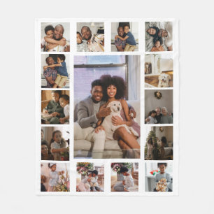 Make your own custom personalised 15 photo fleece blanket