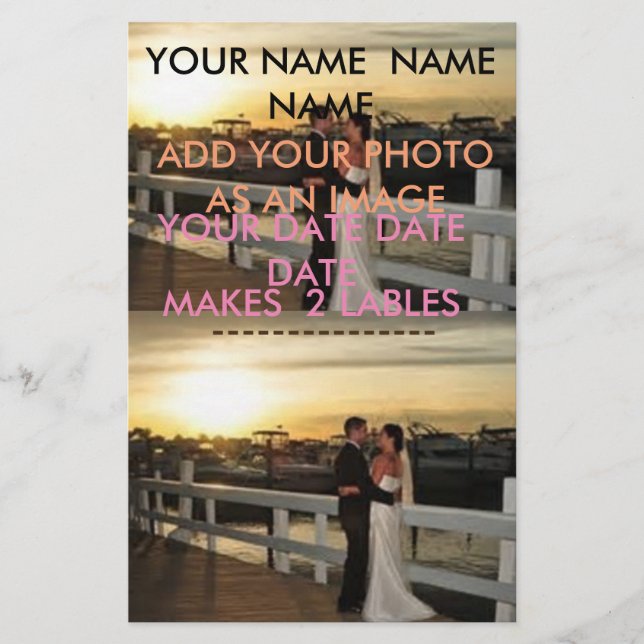 MAKE YOUR OWN CUSTOM WINE BOTTLE LABELS FOR LARGE FLYER (Front)