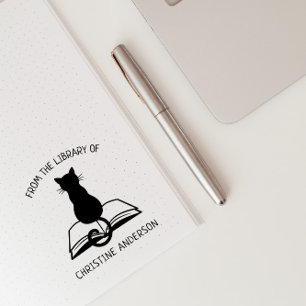Make Your Own   Cute Cat   From The Library Of Self-inking Stamp