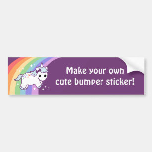 Make Your Own Cute Unicorn Bumper Sticker