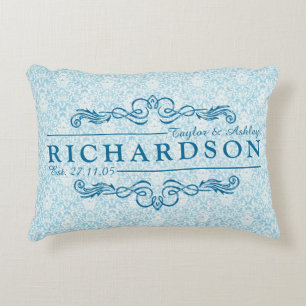 Make Your Own Damask Wedding Anniversary Monogram Decorative Cushion