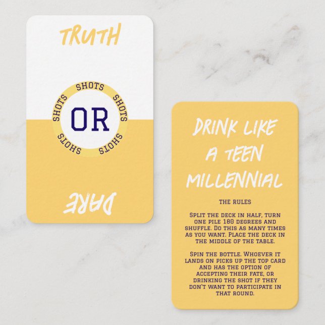 Make Your Own Drinking Game Cards (Front/Back)