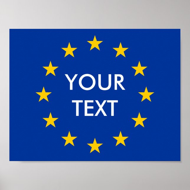 Make your own EU European Union flag posters (Front)