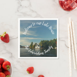 Make your own family lake summer house Welcome Napkin