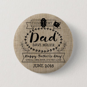 Make Your Own Father’s Day Number 1 Dad Monogram 6 Cm Round Badge