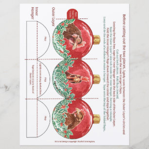 Make Your Own Foldable Chicken Christmas Ornament