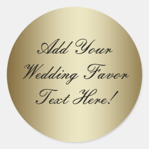 Make your own Gold Wedding Favour Classic Round Sticker