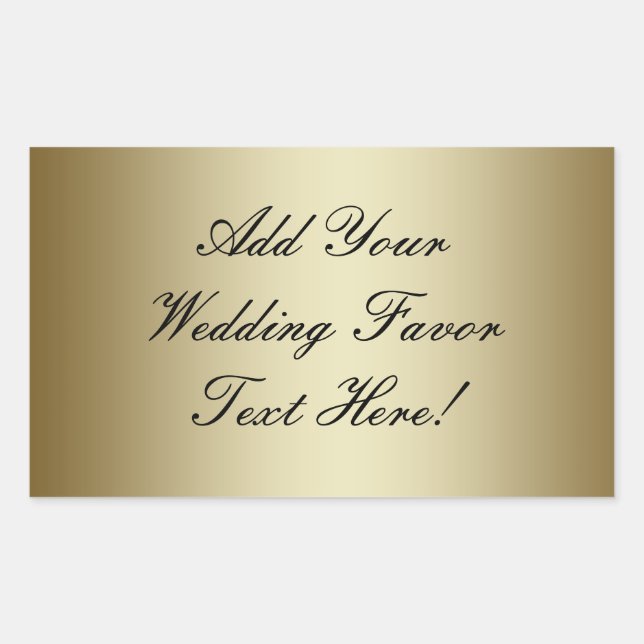 Make your own Gold Wedding Favour Rectangular Sticker (Front)
