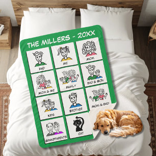 Make Your Own Green Instant Photo Family Collage Sherpa Blanket