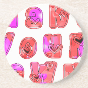 Make Your Own Hearts Art Print Design Coaster