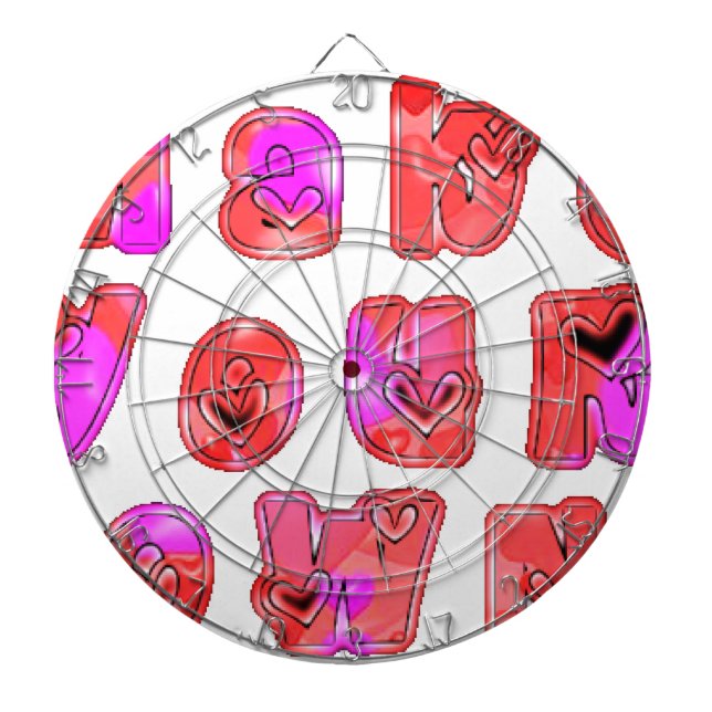 Make Your Own Hearts Art Print Design Dartboard (Front)