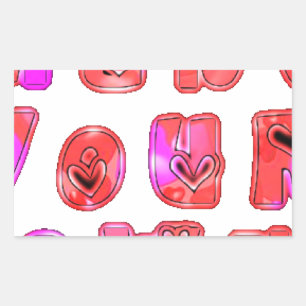 Make Your Own Hearts Art Print Design Rectangular Sticker