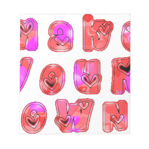 Make Your Own hearts Notepad