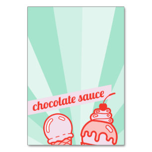 Make your own Ice Cream Bar Topping Table Tent  Table Number