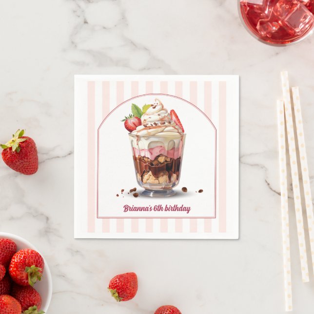 Make Your Own Ice Cream Sundae Birthday Party Napkin (Insitu)