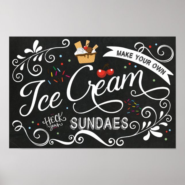 Make Your Own Ice Cream Sundae Sign (Front)
