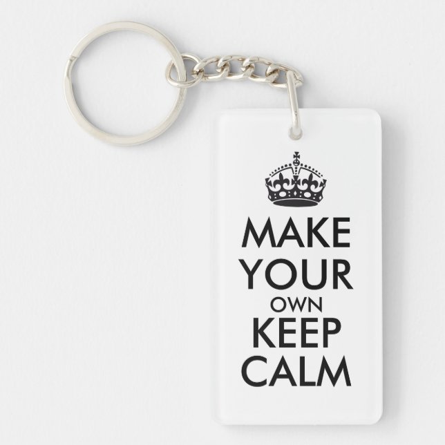 Make your own keep calm - black key ring (Front)