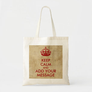 Make Your Own Keep Calm Red on Parchment Tote Bag