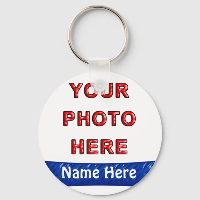 Make Your Own Keyrings Online with Photo & Name (Front)