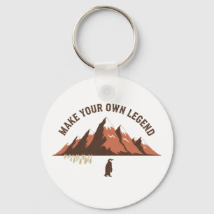 Make Your Own Legend– Inspirational Penguin Design Key Ring