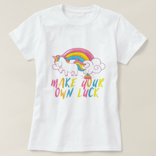 Make Your Own Luck Rainbow Pooping Unicorn T-Shirt