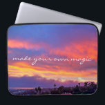 Make Your Own Magic Yellow Pink Blue Sunset Photo Laptop Sleeve<br><div class="desc">Every day gives you the opportunity to “make your own magic”. That’s the message of this soft, stunning photography neoprene laptop sleeve comprised of a dramatically lit sunset in blue, pink, orange, and yellow. This laptop sleeve comes in three sizes: 15", 13", and 10”. Makes a great gift for someone...</div>