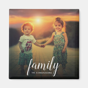 Make your own personal family photo text overlay magnet