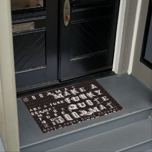 Make Your Own Personalised Funky Quote   Black Doormat