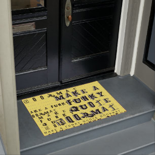 Make Your Own Personalised Funky Quote   Yellow Doormat