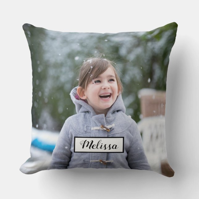 Make your own personalised photo and name cushion (Front)
