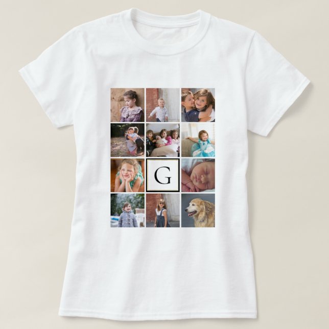 Make your own personalised photo collage template T-Shirt (Design Front)