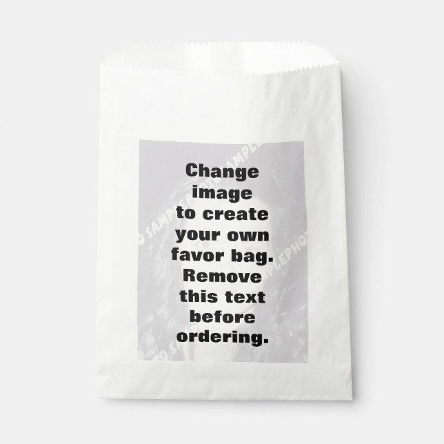 Make your own personalised template photo favour bag (Front)