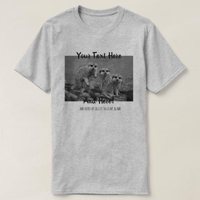 Make Your Own Photo and Text Template T-Shirt (Design Front)