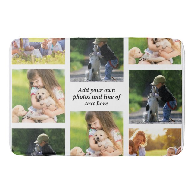 Make your own photo collage and text  bath mat (Front)