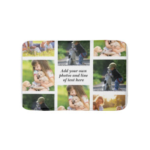 Make your own photo collage and text  bath mat