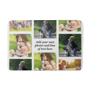 Make your own photo collage and text  bath mat