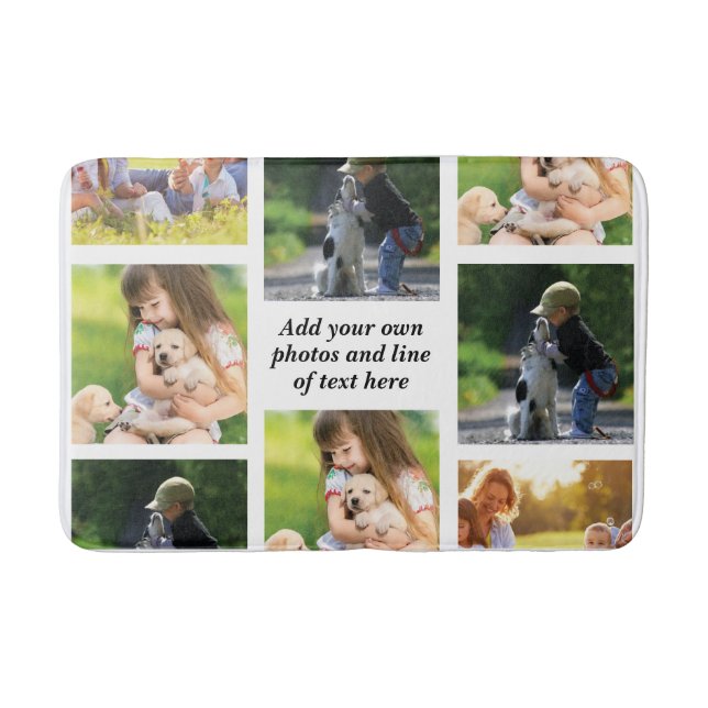Make your own photo collage and text  bath mat (Front)