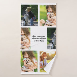 Make your own photo collage and text bath towel