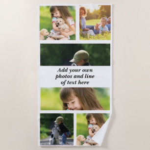 Make your own photo collage and text  beach towel