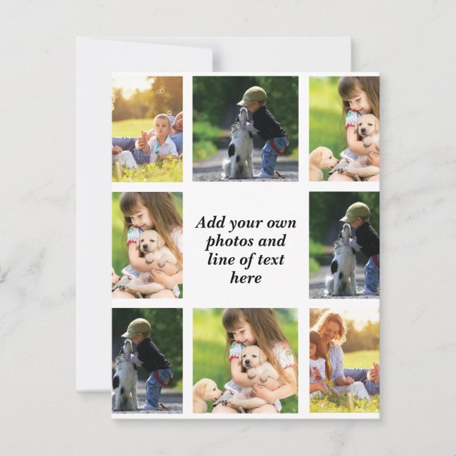 Make your own photo collage and text   card (Front)