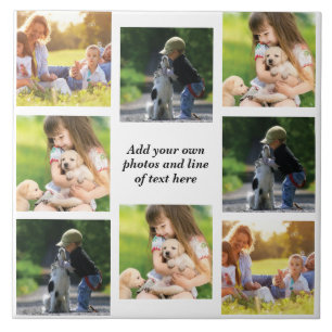 Make your own photo collage and text  ceramic tile